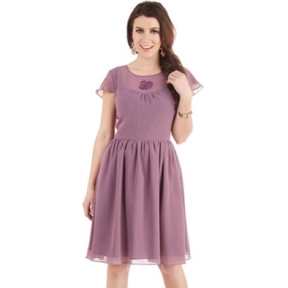 Modcloth Dresses & Skirts - Modcloth/Geode purple embroidered dress